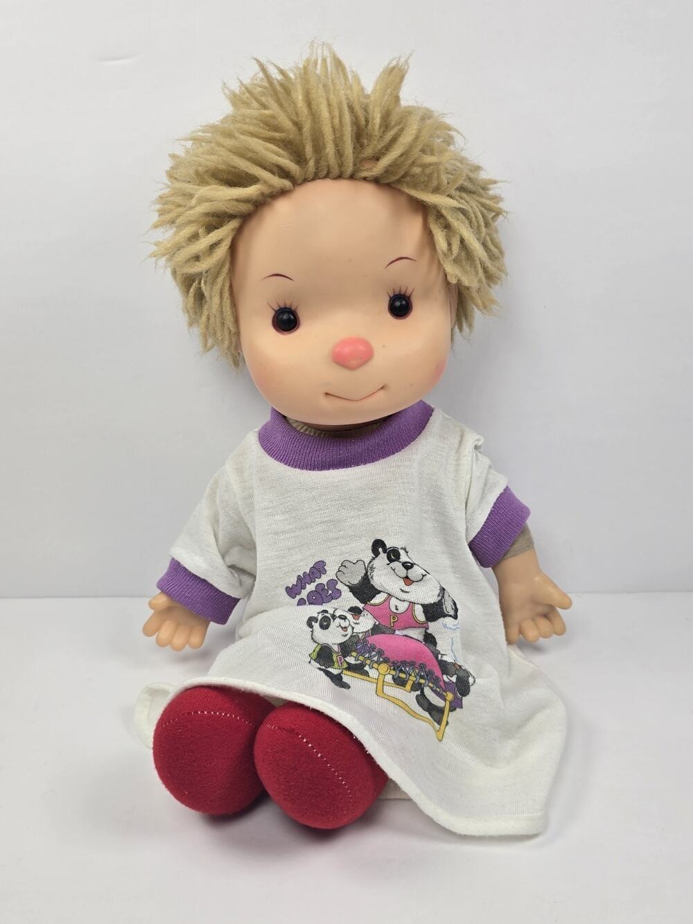 1980s Komfy Kids Astra Trading Yarn Hair Boy Doll Plush Toy